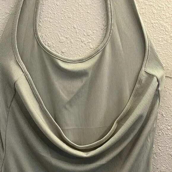 Pastel Green Bodycon Halter Dress - Picture 5 of 9